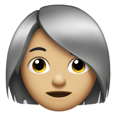 Emo emoji with a tellum hair cut covering the face  sticker