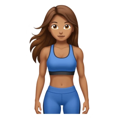 Gym girl tan skin and brown long hair  sticker