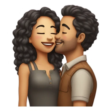 kiss on the cheek sticker