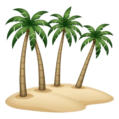 dark green palm trees on light beige sand, simple shapes, no text sticker