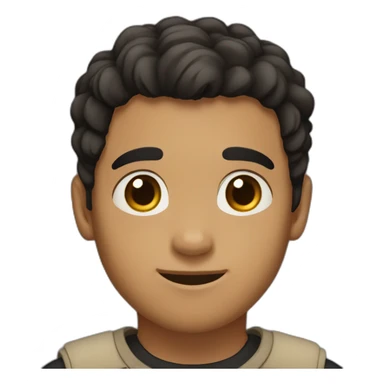 Boy with little beard and black hair and brown eyes and complexion of light brown sticker