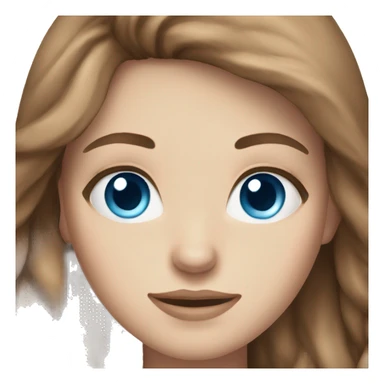 White girl with blue eyes and long brown hair  sticker