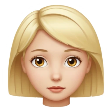 girl with short blond hair and bright eyes sticker
