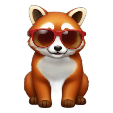 red panda doge sunglasses sticker
