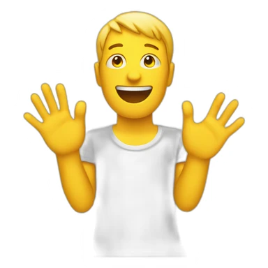 Straight emoji ,human showing his yellow hands  sticker