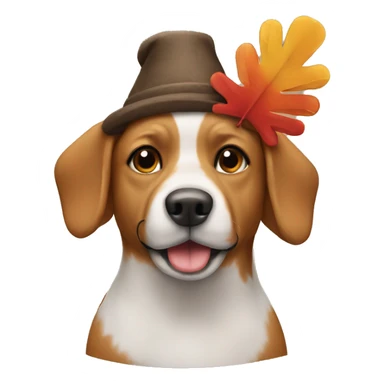 Creating emoji of a dog wearing a turkey hat sticker