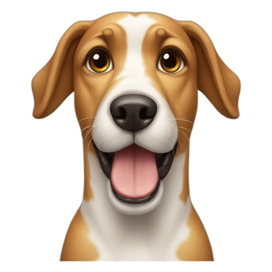 a dog with a waffle sticker