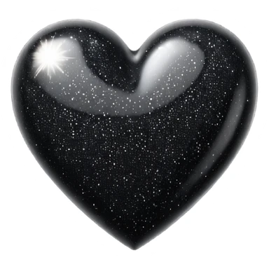 heart with black glitter sticker