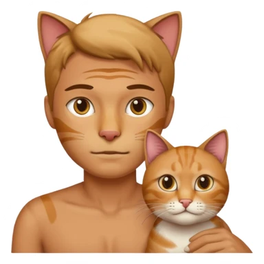 default ios man emoji head, with the body of a cat, not as a head sticker