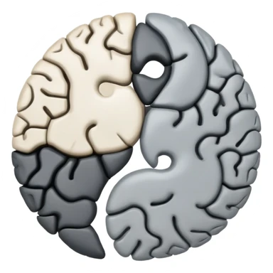 yin-yang symbol made of brain halves sticker