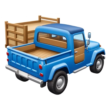 Blue Jeep truck with truck bed sticker