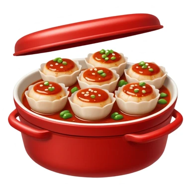Scallops in spicy sauce takeout Chinese dish sticker