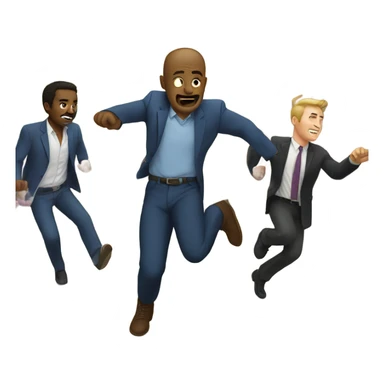 Man kicking friends out of party sticker