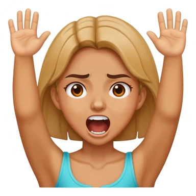 girl holding her hands on her neck and screaming sticker