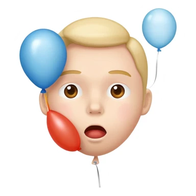 person inflating a balloon with their breath sticker