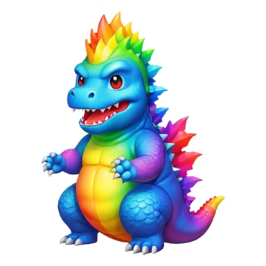 godzilla pooping rainbow sticker