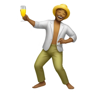 dancing man drinking mimosa sticker