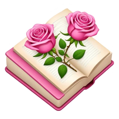 Icone book utilise couleurs rose pour les details  sticker