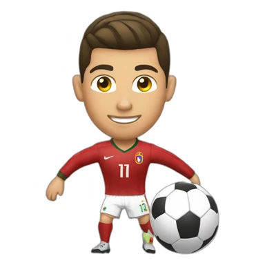 Cristiano Ronaldo qui tire dans un ballon  sticker