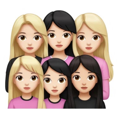 BLACKPINK 4 girls, hair colors: 1 blonde, 2 black, 2 brown sticker