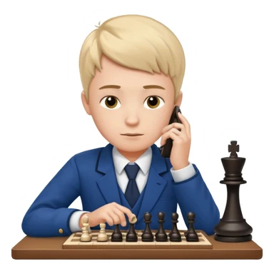 a boy that plays chess on his phone at english lesson sticker