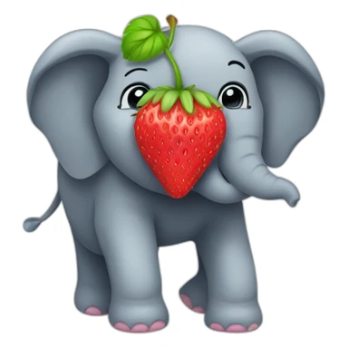 elephant fraise sticker