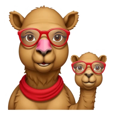 camel with red glasses sticker