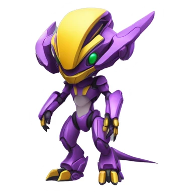 a Genesect-Raptor-Fakémon—hybrid with a futuristic visor-helmet full body sticker