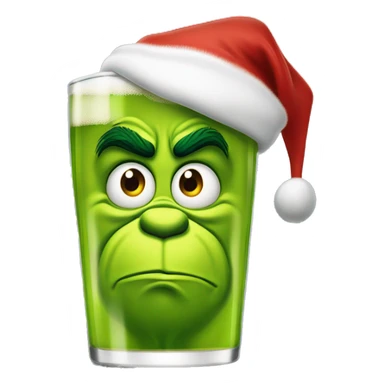 Grinch de Noël avec un verre de bière à la main sticker