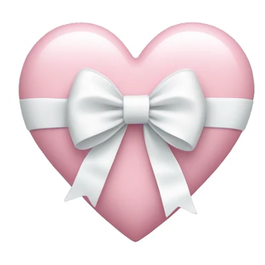 Pastel pink heart with white bow sticker