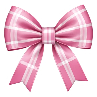 white pink plaid bow ribbon sticker