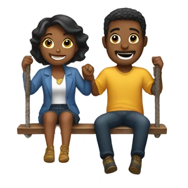 Couple in a swing sticker