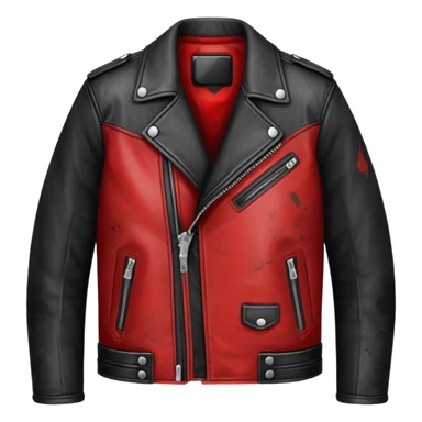 red and black leather jacket sticker