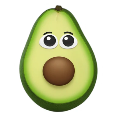 avocado character with loving eyes sticker