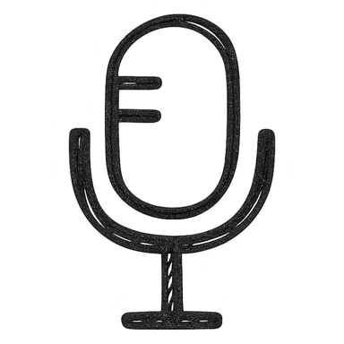 microphone icon, rounded edges, minimal, app-friendly, easy to recognize, simple lines sticker