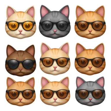 Cats with sunglasses smirking sticker