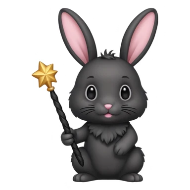 Black bunny with wand  sticker