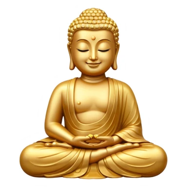 Buddha statue emoji modeled off the meditate emoji but Buddha themed sticker