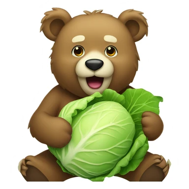 Bear with Cabbage sticker