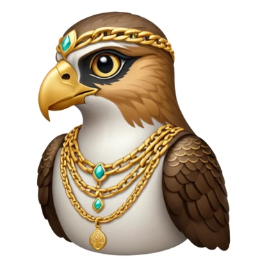 falcon wearing a gold chain symbolizing Arab wealth sticker