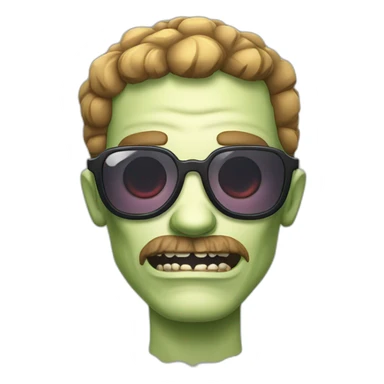 Zombie qui sourit avec lunettes de soleil sticker