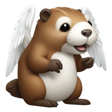 Beaver with white wings sticker