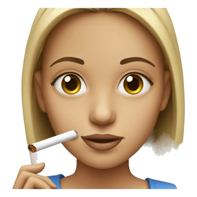 girl  with cigarette sticker