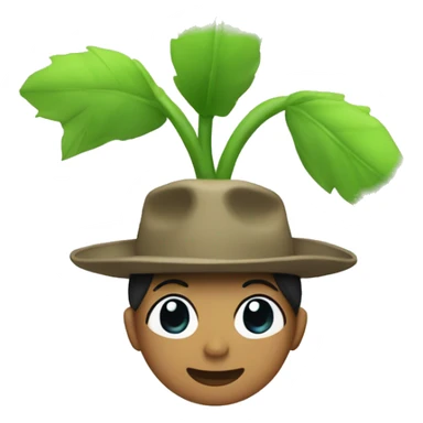 Female plant with coboy hat and ponytail sticker