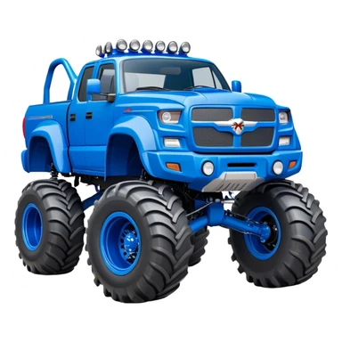 Bigfoot - Bigfoot 4x4 (Model Year: 2022) (Iconic colour: Blue) - An oversized, rugged monster truck with bold, aggressive lines painted in a striking blue. Focus on massive, rugged tires and a muscular chassis that exudes raw power and an urban legend feel. sticker