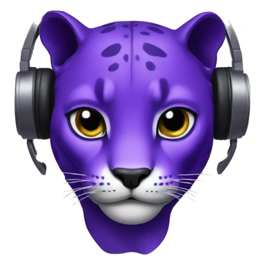 purple panther with headphones sticker