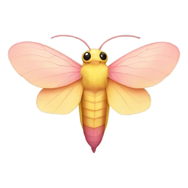 Rosy maple moth side profile with no mouth  sticker