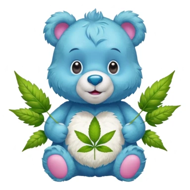 Weed care bear put the weed symbol in center of chest sticker