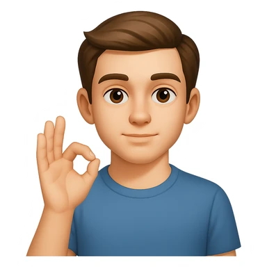 young man using sign language in this style sticker