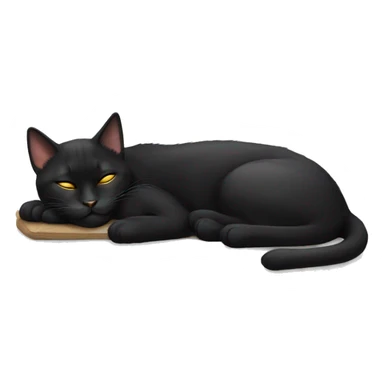 realistic black cat sleeping sticker
